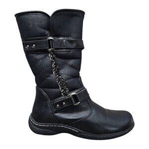 Wanderlust Gabi 2 Waterproof Moto Buckle Sherpa Black Mid Boot